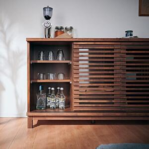 【Athers／アザース 幅120cmサイドボード ナチュラル】★落ち着いた雰囲気のルーバーデザイン