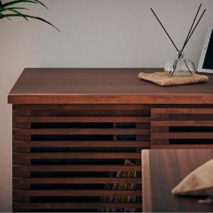 【Athers／アザース 幅120cmサイドボード ナチュラル】★落ち着いた雰囲気のルーバーデザイン