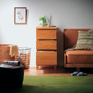 【Athers／アザース 幅40cmチェスト3段 ナチュラル】★落ち着いた雰囲気のルーバーデザイン