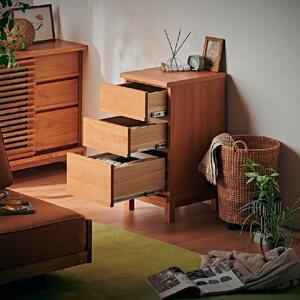 【Athers／アザース 幅40cmチェスト3段 ナチュラル】★落ち着いた雰囲気のルーバーデザイン