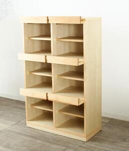 大川家具 ソプラ 76cm マガジンラック 本棚 2列3段 天然木サクラ(バーチ) 野中木工所