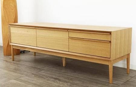 大川家具 レフライン 150cm テレビボード 収納 天然木 オーク(ナラ) 野中木工所