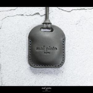 maf pinto (マフ ピント) air tag ケース カバー スクエア 保護 グレー レザー 本革 日本製