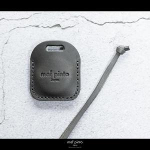 maf pinto (マフ ピント) air tag ケース カバー スクエア 保護 グレー レザー 本革 日本製