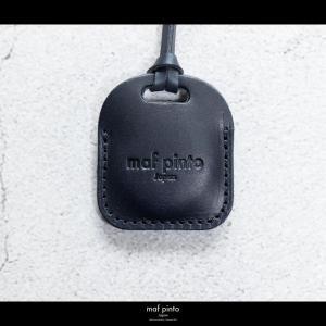 maf pinto (マフ ピント) air tag ケース カバー スクエア 保護 ネイビー レザー 本革 日本製