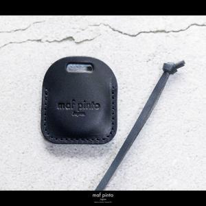 maf pinto (マフ ピント) air tag ケース カバー スクエア 保護 ネイビー レザー 本革 日本製
