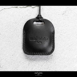maf pinto (マフ ピント) air tag ケース カバー スクエア 保護 ブラック レザー 本革 日本製