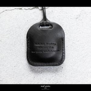 maf pinto (マフ ピント) air tag ケース カバー スクエア 保護 ブラック レザー 本革 日本製