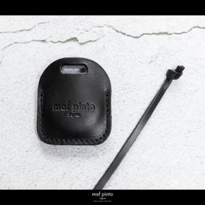 maf pinto (マフ ピント) air tag ケース カバー スクエア 保護 ブラック レザー 本革 日本製