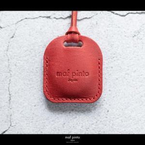 maf pinto (マフ ピント) air tag ケース カバー スクエア 保護 レッド レザー 本革 日本製
