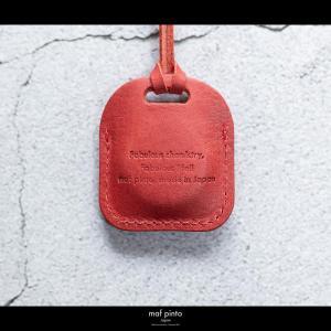 maf pinto (マフ ピント) air tag ケース カバー スクエア 保護 レッド レザー 本革 日本製