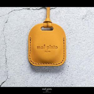 maf pinto (マフ ピント) air tag ケース カバー スクエア 保護 イエロー レザー 本革 日本製
