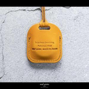 maf pinto (マフ ピント) air tag ケース カバー スクエア 保護 イエロー レザー 本革 日本製