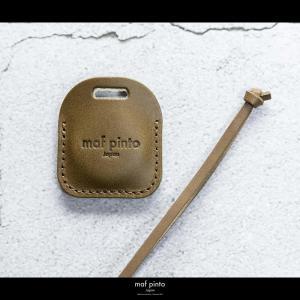 maf pinto (マフ ピント) air tag ケース カバー スクエア 保護 オリーブ レザー 本革 日本製