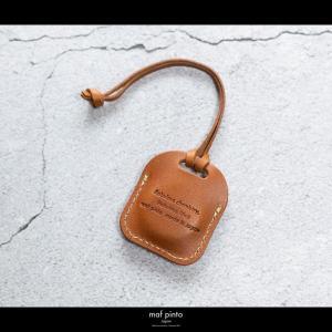 maf pinto (マフ ピント) air tag ケース カバー スクエア 保護 ライトブラウン(白ステッチ) レザー 本革 日本製