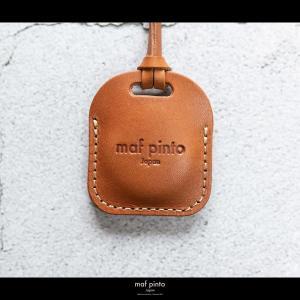 maf pinto (マフ ピント) air tag ケース カバー スクエア 保護 ライトブラウン(白ステッチ) レザー 本革 日本製