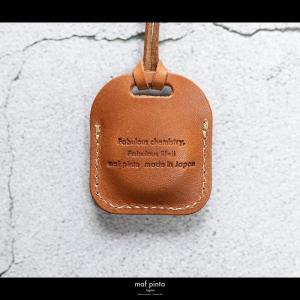 maf pinto (マフ ピント) air tag ケース カバー スクエア 保護 ライトブラウン(白ステッチ) レザー 本革 日本製