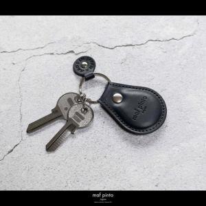 maf pinto (マフ ピント) タグ キーリング キーホルダー キーケース キーチャーム ネイビー レザー 本革 日本製