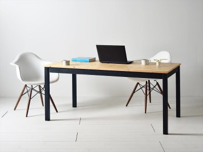 ツートーンダイニングテーブル（ナチュラル／ブラック）１５０　北欧デザインの椅子にピッタリのテーブルを低予算にて