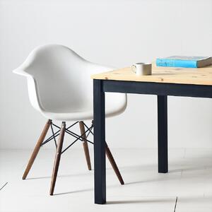 ツートーンダイニングテーブル（ナチュラル／ブラック）１５０　北欧デザインの椅子にピッタリのテーブルを低予算にて