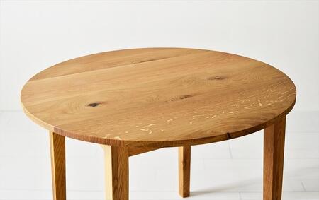ＮＯ１ラウンドテーブル１２０　オーク　丸いテーブルでダイニングをカフェスペースに　オーク無垢材 円テーブル ダイニングテーブル