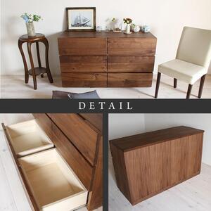 【大川家具】無垢材 ローチェスト チェスト 洋服タンス 収納タンス 整理タンス クローゼット たんす 衣類収納 小物収納 彩美 幅1200 ウォールナット 天然木 北欧 国産 完成品【設置付き】