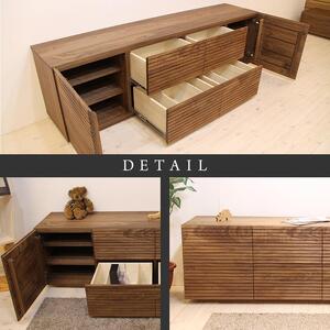 【大川家具】無垢材 ローチェスト チェスト 洋服タンス 収納タンス 整理タンス クローゼット たんす 収納 風雅 幅2000 ウォールナット Aタイプ 天然木 北欧 国産 完成品【設置付き】