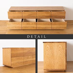 【大川家具】無垢材 ローチェスト チェスト 洋服タンス 収納タンス 整理タンス クローゼット たんす 収納 風雅 幅2000 ホワイトオーク 全引出タイプ 天然木 北欧 国産 完成品【設置付き】