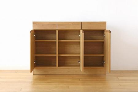 【開梱設置】高野木工 LECCE レッチェ 120薄型キャビネット ホワイトオーク【10年保証】