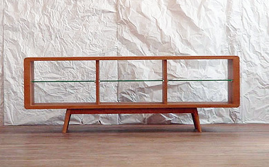 【Canvas TVボード　ブラックチェリー材】バランスの良い形とシンプルさが飾る物を引き立たせるおしゃれなローボード＜ブラックチェリー材ツキ板　オイルフィニッシュ＞ テレビ台 テレビボード TVボード AVボード 棚 リビングボード MUFactory 10,500円