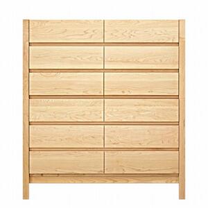 チェスト タンス 幅105 6段 奥行44 メープル 無垢 桐たんす 箪笥 脚付き 木製 婚礼 衣類収納 大川家具 丸田木工 シーズ