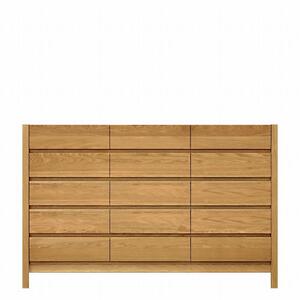 チェスト タンス 幅156 5段 奥行44 ホワイトオーク 無垢 桐たんす 箪笥 脚付き 木製 婚礼 衣類収納 大川家具 丸田木工 シーズ