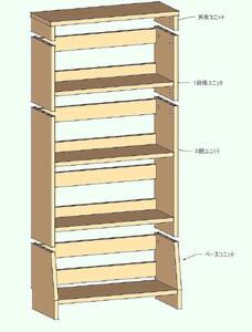 北欧パイン無垢　本棚（B５サイズ）　横幅51～60cm