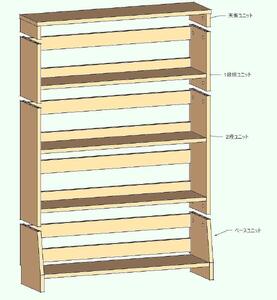 北欧パイン無垢　本棚（B５サイズ）　横幅81～90cm