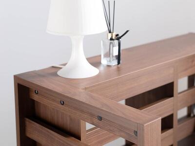 エルブロック パーティションシェルフLa ウォールナット 幅96 奥行き25 高さ124