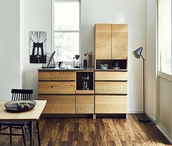 ダイニングボード オウル 70サイズ　上：ダイニングボード＋下：レンジボード／オーク