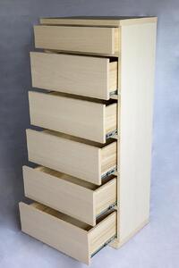 チェスト ハイタイプ コンパクト収納 60-6 天然木 アビィ WH 大川家具