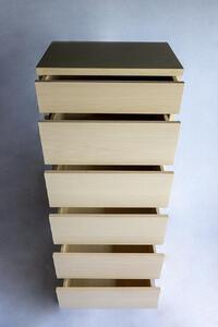 チェスト ハイタイプ コンパクト収納 60-6 天然木 アビィ WH 大川家具