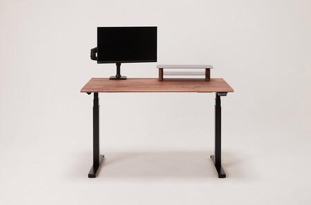 【幅120cm】【ウォールナット】【ミニシェルフ付】 電動昇降デスク 無垢材 パソコンデスク WAAKstandingPro