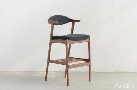 カウンターチェア フラット ウォールナット 無垢材【福岡県・辻製作所】