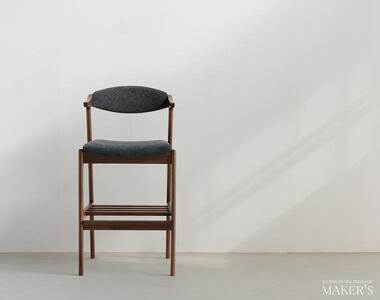 カウンターチェア フラット ウォールナット 無垢材【福岡県・辻製作所】