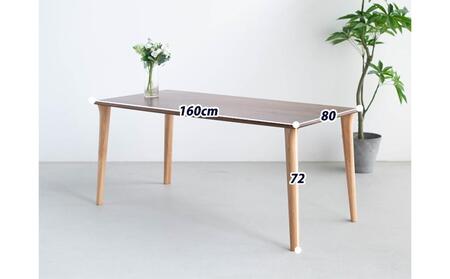 ダイニングテーブル OTTE 160x80 オーク無垢 ウォールナット無垢 大川市 辻製作所