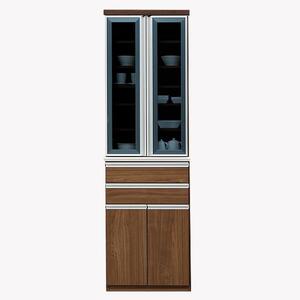 （ウォールナット）【開梱設置】 ルピナス 食器棚 幅60cm スリム 大川家具 キッチンボード ダイニングボード