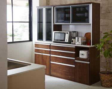 （メープル（ナチュラル））【開梱設置】 ルピナス キッチンボード 幅120cm レンジ台 大川家具 食器棚 キッチン収納 ダイニングボード