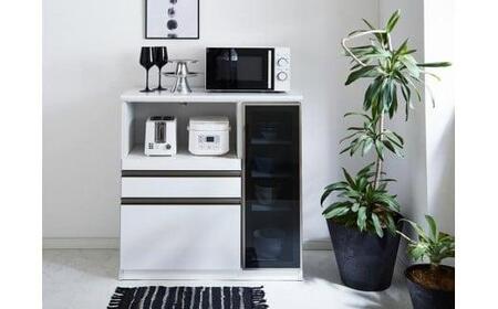 ホワイト)【開梱設置】ゼブラ キッチンカウンター 幅90cm キッチン収納