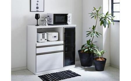 ホワイト)【開梱設置】ゼブラ キッチンカウンター 幅90cm キッチン収納