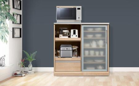 （ナチュラル）【開梱設置】 スパーク キッチンカウンター 幅120cm キッチン収納 レンジ台 完成品 大型レンジ対応 完成品幅 スライド 大川家具 10,500円