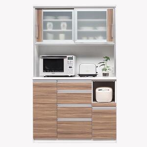 (キングウッド)【開梱設置】カプリス キッチンボード 幅120cm 耐震 食器棚 引き戸 ダイニングボード 完成品 キッチン収納 120幅 国産 大川家具