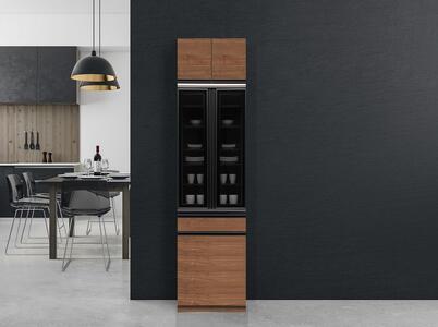 (ブラウン(ウォールナット))【開梱設置】 クロノス 食器棚 上置き付 幅60cm ダイニングボード 完成品 キッチン収納 スリム 大川家具 キッチンボード