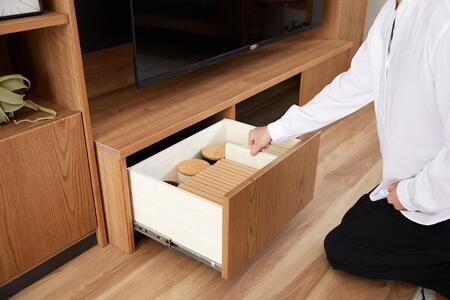 バロン180ハイテレビボード3点セット:ウォールナット【モーブル】【大川家具】